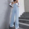 thumbnail image 4 of Women's Wide Leg Overalls Loose Casual Bib Jumpsuit Adjustable Strap Pockets, 4 of 8