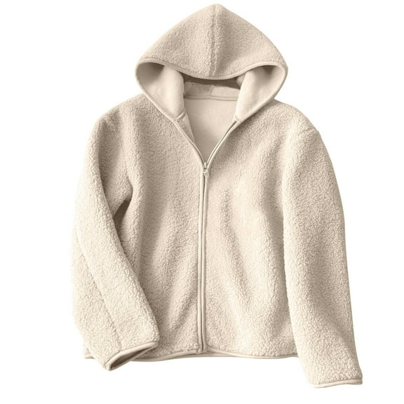Paiwinds Women's Fleece Hooded Cardigan with Full-Zip Front and Extended Sleeves for Adaptive Warmth in Leisure Wear