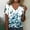 Blue, variant on Vivianyo HD Women Top Clothes Plus Size Fashion Women's V-Neck Casual Short Sleeve Printed Floral Ladies Tops Blouse T-Shirt Flash Picks White