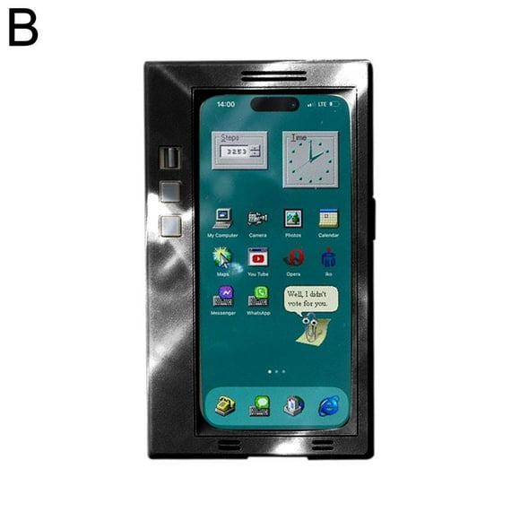 Black for iPhone 16 pro suitable for iPhone16 retro mobile phone case for windows nostalgic Apple mobile phone all-inclusive 3D printing DIY