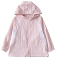 thumbnail image 4 of Kids Zip-Up Hoodie Jackets Girls Boys UPF 50+ Sun Protection Jacket Lightweight Color Block Hooded Coat Trendy Outwear with Pockets Pink 4-5 Years, 4 of 7