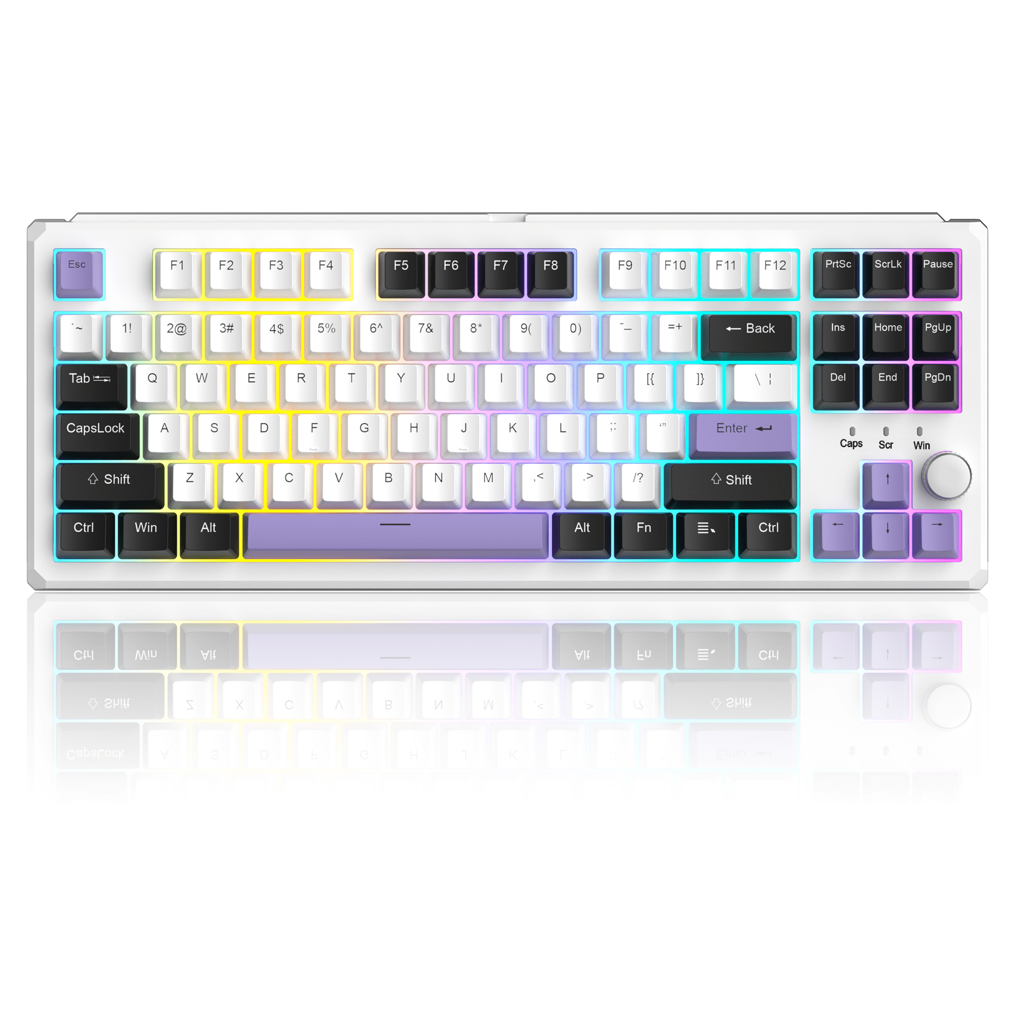 MageGee SKY87 Mechanical Wireless Keyboard Gasket 2.4G/USB/Bluetooth Rgb Pbt Side-Printed Hot Swap Custom Keyboard with Knob