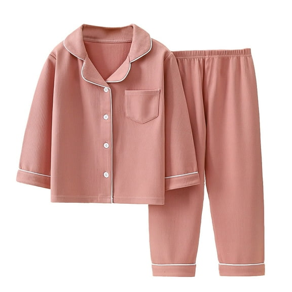 Coerni Unisex Girls Boys Pajamas Long Sleeve Sleepwear Button-Down 2 Pcs Pjs Set for 1-16 Years Kids Christmas Outfits