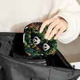 thumbnail image 6 of Sanitary Napkin Storage Bag for Girls Women, Portable First Period Pads Bag Tampons Holder Girls Travel Makeup Bag, Large Capacity Cute Pandas Tropical Leaves, 6 of 6