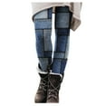 thumbnail image 1 of Pantalones con estampado navideño Gibobby para Mujer mallas elásticas largos ajustados informales Azul XL, 1 of 5