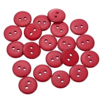20pcs Resin Sewing Button, 12.5mm (1/2") 2 Holes Round Craft Buttons, Burgundy