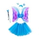 thumbnail image 4 of Conjunto de disfraz de hada para niñas, 4 piezas, Cosplay para niños, falda tutú con ala de Ángel, vestido con diadema para fotografía, recuerdos de Azul Fernando Ala del ángel, 4 of 8