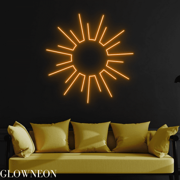 Glowneon Sun Neon Sign, Sun Light Led Sign, Sunrise Sunset Wall Art