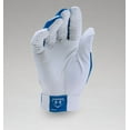thumbnail image 2 of Under Armour Clean Up Batting Gloves, Medium - White/Royal, 2 of 2