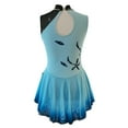 thumbnail image 4 of LIUHUO Figure Skating Dress for Girls & Women, Light Blue Gradient One - Shoulder with Rhinestones, Customizable, 4 of 10