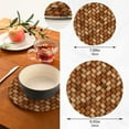 thumbnail image 3 of GZHJMY 2PCS Trivets Set 3D Wicker Print Brown Heat Resistant Table Potholder Round Pot Holders Trivet Mat for Kitchen Counter Hot Pots and Pans, 3 of 7