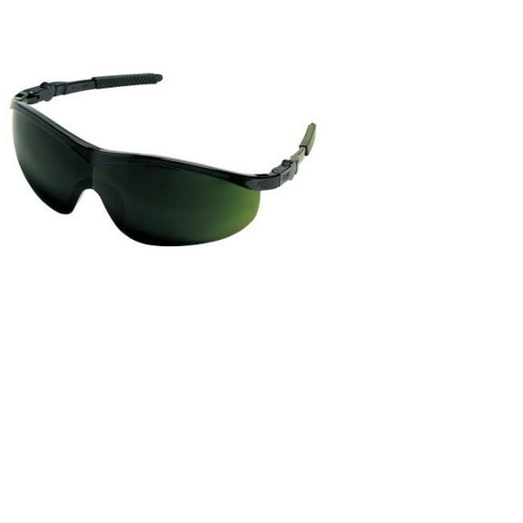 Crews Storm Safety Glasses, Black Frame, Green Lens