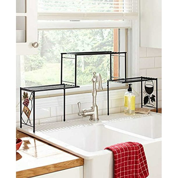 pix Wine Rack Over Kitchen Sink vineyard grape wine tuscan metal over the sink space saving shelf organizing display rack decor storage organization kitchen decoration