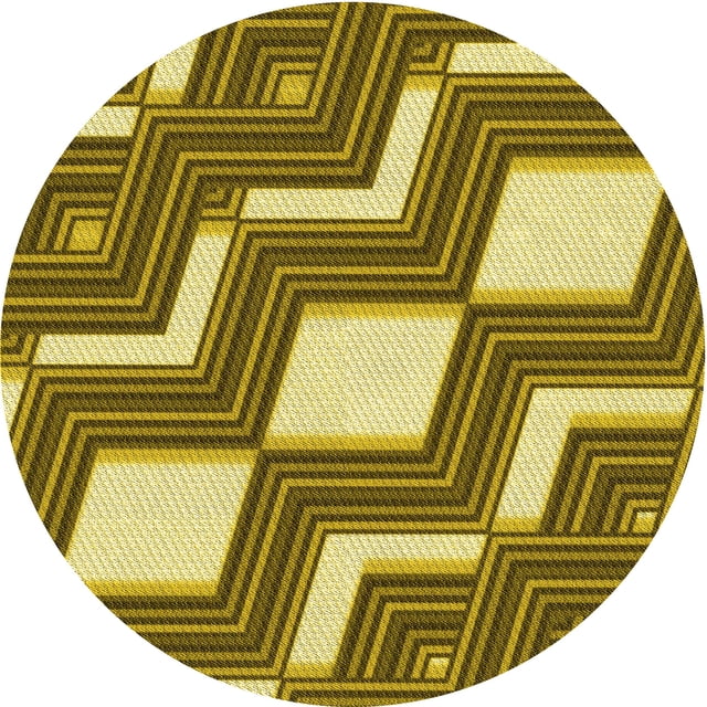 Ahgly Company Tapis Rond Lavable en Machine Intérieur Transitionnel Brun Bronze Foncé, 6 Pieds Rond