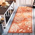 thumbnail image 2 of Safavieh Courtyard Crystal Floral Indoor/Outdoor Runner Rug, Terracotta/Natural, 2'3" x 6'7", 2 of 6