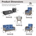 thumbnail image 4 of Opohoro 9-Piece Outdoor Patio Fire Pit Set with Sofa and Flat Arm, 43" Fire Pit Table, Propane Tank Cover for Deck Backyard, 4 of 18