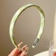 thumbnail image 2 of Diadema a cuadros para mujer, bandas para el pelo a rayas estampadas para niña, cinta de tela, pieza de cabeza dura, diadema envuelta en satén, 5 uds., 2 of 5