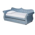 thumbnail image 1 of Baxton Studio Taille Double Velours Bleu Clair Touffeté Lit de Repos avec Gigogne, 1 of 12