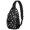 Dog Paw Print and Bones, variant on Mixed Breed Dog Beige Pattern Sling Backpack, Unisex Hiking Chest Pack with Side Mesh Pockets, Earphone Hole Port Gift Ideas for Hiking Cycling Walking