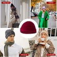 thumbnail image 3 of Gorro de lana Qarigey tendencia buena elasticidad gorras clásicas de pescador sin borde Vino rojo, 3 of 6