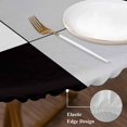 thumbnail image 4 of Orange Black Patchwork Round Fitted Table Cover Abstract Geometric Art Waterproof Table Cloth with Elastic Edge Wipeable Tablecloth for Picnic Camping Party Fits 45"-54" Diameter, 4 of 8