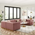 thumbnail image 3 of Conjure Channel Tufted Performance Velvet 6-Piece U-Shaped Sectional-EEI-5851-GLD-BLK, 3 of 6