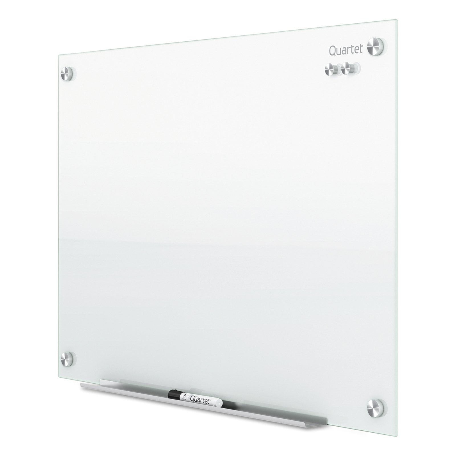 White Surface 4 x 3 Feet Frameless G4836W for sale online Quartet Infinity Glass Magnetic Marker Board 