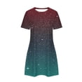thumbnail image 4 of Mefallenssiah Mode Femmes Robes d'Été Casual Cou à Manches Courtes Robe d'Impression, 4 of 6