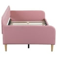 thumbnail image 5 of Harper & Bright Designs Twin Size Upholstered Daybed with Button Tufted Backrest, Linen Sofa Bed with 4 Support Legs, Pink, 5 of 9