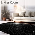 thumbnail image 2 of Flatwoven High Traffic Area Rug, Cosmic Dust Accent Modern Abstract, Non Slip, Stain Resistant, Washable Area Rugs for Living Room, Bedroom(Black, 4X6), 2 of 8
