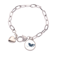 thumbnail image 1 of Fruta limon acuarela ilustración patron Pulsera de cadena de corazón joyería encanto moda, 1 of 3