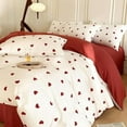 thumbnail image 4 of Heart Duvet Cover Queen 3 Pieces Romantic Girls Cute Bedding Set Red Love Heart Duvet Cover with 2 Pillowcases 100% Microfibre White, 4 of 5