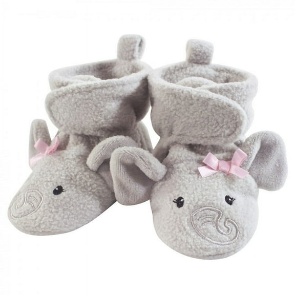 Hudson Baby Infant and Toddler Girl Cozy Fleece Booties, Pretty Elephant, 18-24 Months