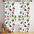 thumbnail image 5 of Blackout Kids Curtains,White Colorful Cartoon Dinosaurs Leaves Pattern Childrens Insulated Curtains Set Of 2,Bedroom Essentials,Toddler Room Decor 42"x84", 5 of 5