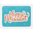 thumbnail image 1 of Going Away Party Bath Mat, Happy Retirement Banner Design Hand Lettering Congratulatory, Non-Slip Plush Mat Bathroom Kitchen Laundry Room Decor, 29.5 X 17.5 Inches, Coral White Sky Blue, Ambesonne, 1 of 2