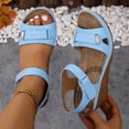 thumbnail image 6 of Miluxas Women's Wedge Sandals Platform, Ankle Strap Wedge Sandals Open Toe Casual Summer Classic Wedge Sandals Sky Blue 8.5(41), 6 of 7