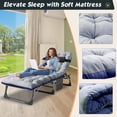 thumbnail image 5 of NAIZEA 75" Portable Adjustable 5-Position Folding Camping Cot, Folding Cot Bed, Heavy Duty Sleeping Bed, Outdoor Folding Lounge Chair with Mattress, 5 of 9