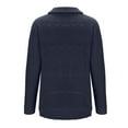 thumbnail image 3 of Cable Knit Sweater for Men Solid Color Stabd Collar Sweater Long Sleeve Cardigan Jacket with Leather Buckle Blue 2XL, 3 of 5