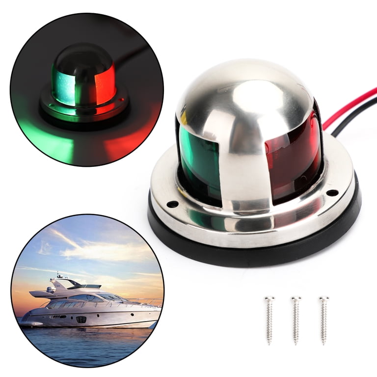 2-in-1 12V LED Marine Navigation Light – Stainless Steel, Waterproof For Pontoon & Fishing Boats