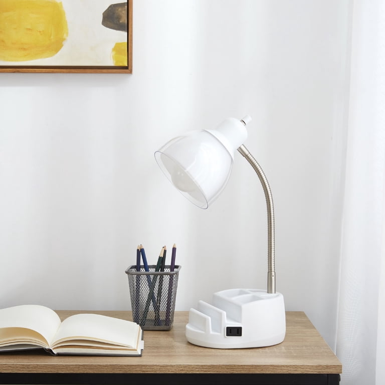 Mainstays Multi-Purpose LED Desk Organizer Task Lamp with Goose