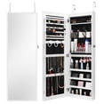 thumbnail image 1 of KFFKFF Mirrored Jewelry Storage, 42.52-Inch Height, Secure Jewelry Storage Cabinet with Full-Size Mirror, Can be Wall or Door Mounted, Jewelry Organizer with LED Lights Inside and Velvet Interior, 1 of 9