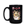 thumbnail image 2 of Happy Valentine's Day Shetland Sheepdog holding flowers Mug Sheltie Dog Lover Gifts Coffee Tea Cup - 3005, 2 of 4