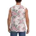 thumbnail image 4 of Uemuo Rose Flowers Pattern Men's Sleeveless T-Shirt,Muscle Athletic Tank Top, Moisture-wicking Quick-dry Breathable Classic Tee Top for Gym Run Outdoor Sports-XX-Large, 4 of 8