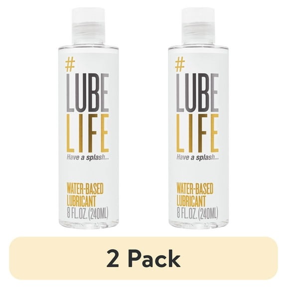 (2 pack) LubeLife Natural Water Based Personal Lubricant, Silky Smooth, Toy Compatible, Non-Staining, 8 fl oz