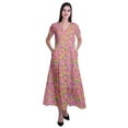thumbnail image 1 of Moomaya Robe Longue Maxi pour Femmes à Manches Courtes, Robe Formelle/décontractée avec Poches P-TTG, 1 of 6