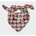 thumbnail image 3 of Bimba Blue Stripe & Ranunculus Floral Pure Silk Printed Head Bandanas Summer Neck Wrap Scarf 40 x 40 Inches, 3 of 6
