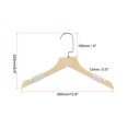 thumbnail image 2 of 3uds B30 Madera Traje Perchas 350mm Longitud Plano Cabeza Antideslizante U-Muescas Cuerda Madera Abrigo Percha con Inoxidable Acero Gancho para Chaqueta Pantalones Camisa, 2 of 7