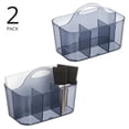 thumbnail image 2 of mDesign Plastic Sewing/Craft Storage Organizer Caddy Tote Bin, 2 Pack, Dark Gray, 2 of 8