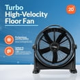 thumbnail image 2 of PAMI 20-Inch High-Velocity Floor Fan with 3 Speeds, Adjustable Tilt, Quiet Portable Industrial Fans for Home & Office, 2 of 5