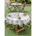 thumbnail image 4 of Outdoor Tablecloth with Umbrella Hole and Zipper, Gray Marble Waterproof Patio Tablecloth for Dining Round 54'', Modern Simple Gradient Abstract Patterned Wipeable Table Cover for Picnic BBQ Party, 4 of 9